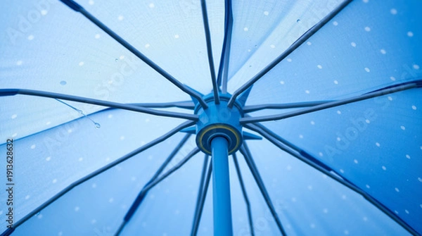 Obraz blue umbrella on black background