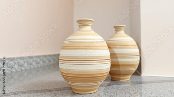 Obraz ceramic vase on the wall