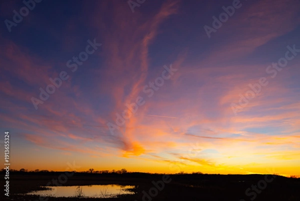 Obraz sunset over the river