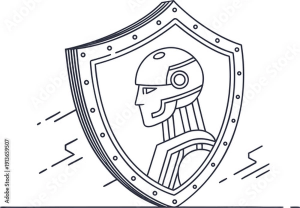 Obraz AI Data Protection Shield Icon for Cybersecurity, Privacy, and Secure Systems