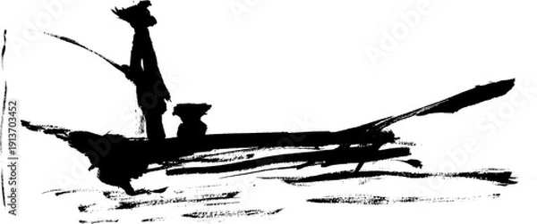 Obraz 釣り人　シルエット素材