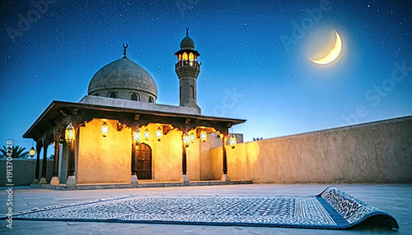 Obraz mosque at night