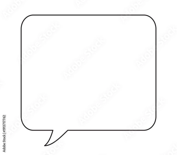 Obraz 四角吹き出し 外向きしっぽ 単品