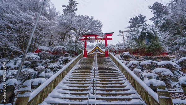 Obraz 高尾山薬王院の御本社　雪景色