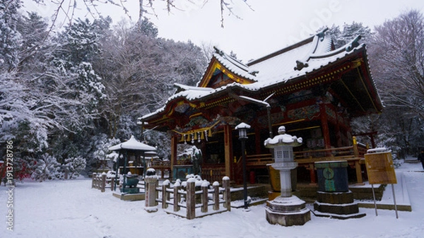 Obraz 高尾山薬王院の御本社　雪景色