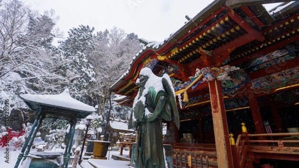 Obraz 高尾山薬王院の御本社　雪景色