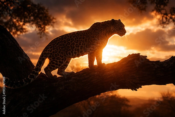 Obraz cheetah in sunset
