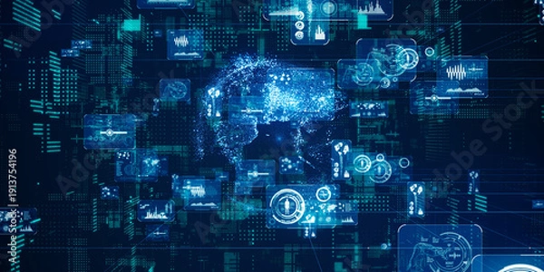 Obraz 未来的サイバースペースとデジタルテクノロジーのコンセプト