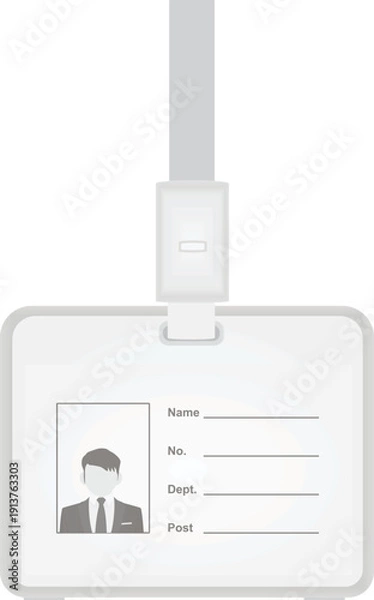 Obraz Blank white lanyard. vector illustration