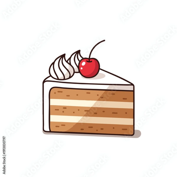 Fototapeta Delicious Layer Cake with Cherry