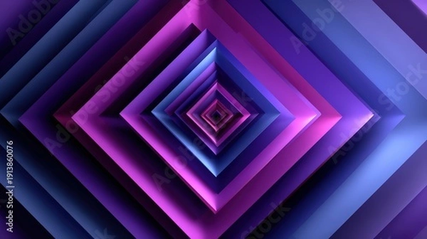 Obraz Abstract Neon Square Tunnel Background