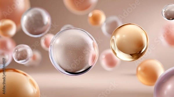 Obraz Cosmetic Serum Molecule Bubble Background