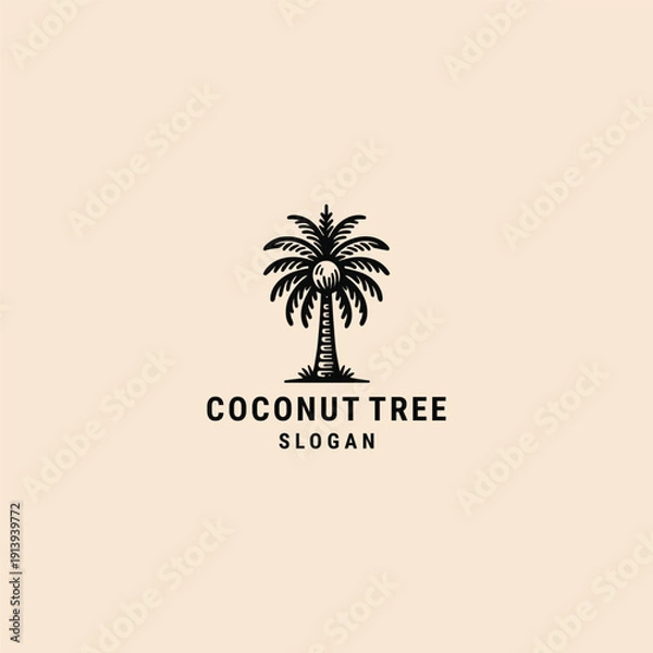 Obraz Coconut tree logo design template vector illustration