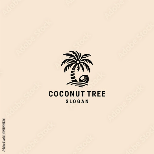 Obraz Coconut tree logo design template vector illustration