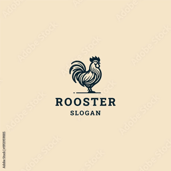 Obraz Rooster logo template vector illustration design