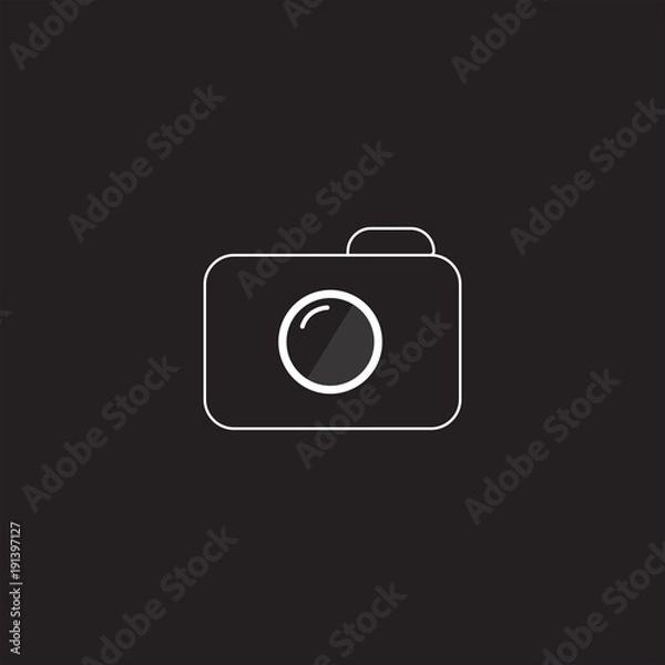 Fototapeta Camera Icon in trendy flat style isolated on grey background. Camera symbol for your web site design, logo, app, UI. Vector illustration