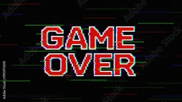 Obraz Retro Video Game Over Screen Display.