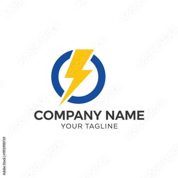 Obraz Lightning Bolt Logo Template Design Element.