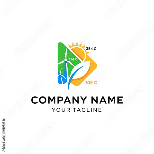 Obraz Company Logo Template with Leaf Design.