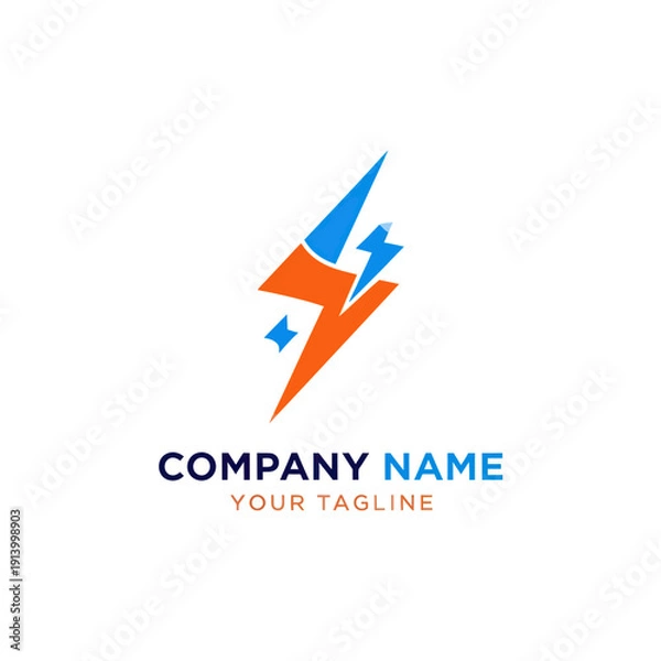 Obraz Stylized Lightning Bolt Logo Design Element.