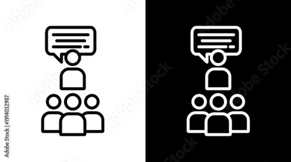 Obraz Briefing White Icon Set Vector 