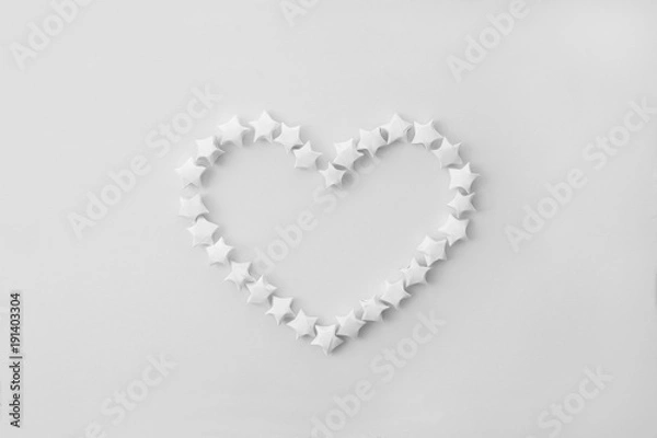 Obraz Heart maded from small paper stars Origami