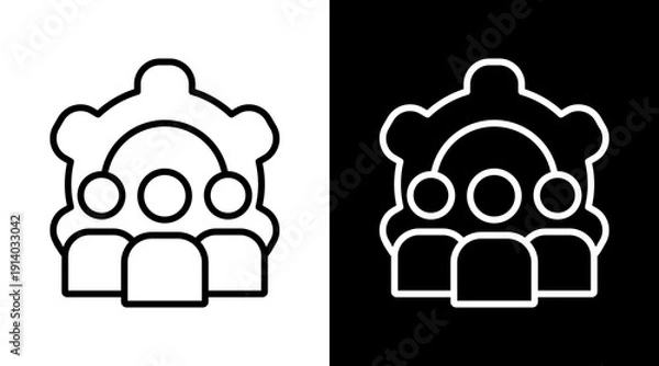 Obraz Management White Icon Set Vector 