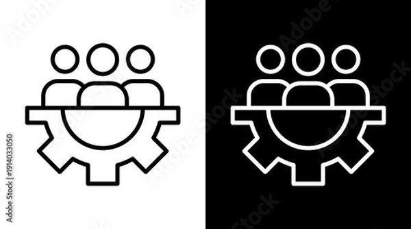 Obraz Workforce White Icon Set Vector 