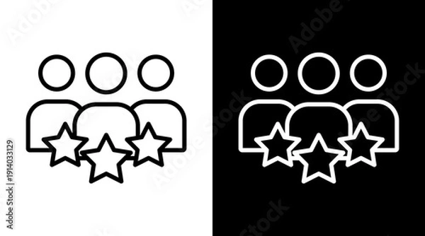 Obraz Rating White Icon Set Vector 