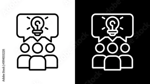 Obraz Brainstorm White Icon Set Vector 