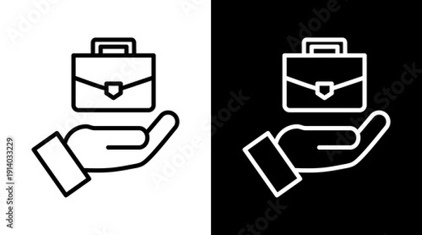 Obraz Suitcase White Icon Set Vector 