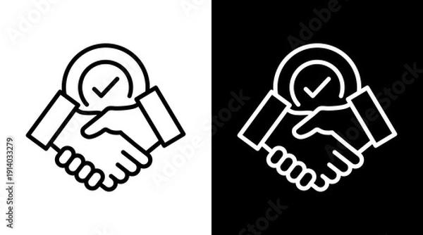 Obraz Trust White Icon Set Vector 