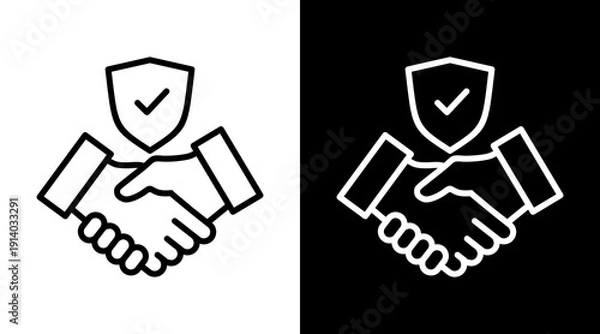 Obraz Honesty White Icon Set Vector 