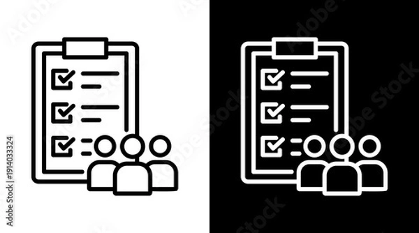 Obraz Task White Icon Set Vector 