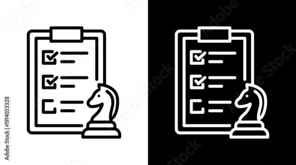 Obraz Planning White Icon Set Vector 
