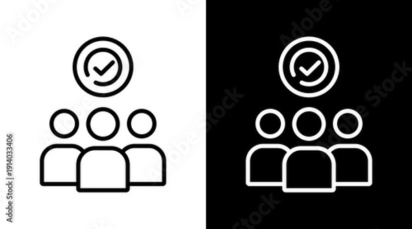 Obraz Group White Icon Set Vector 