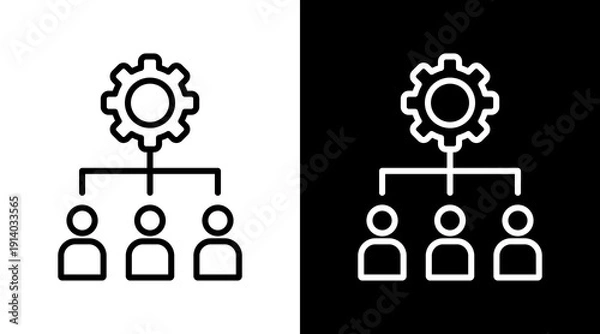 Obraz Outsourcing White Icon Set Vector 
