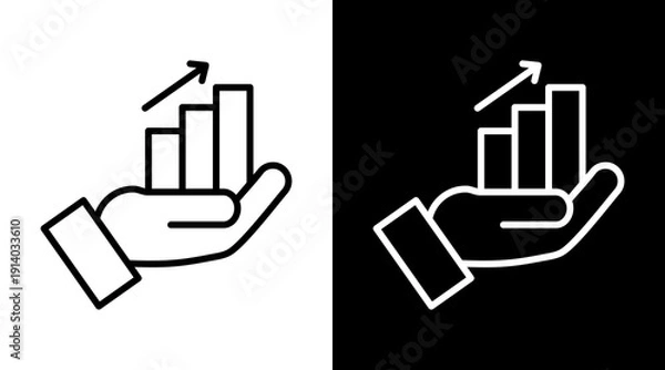 Obraz Stats White Icon Set Vector 