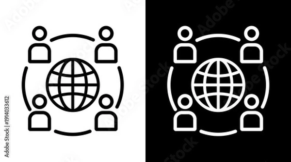 Obraz Enterprise White Icon Set Vector 