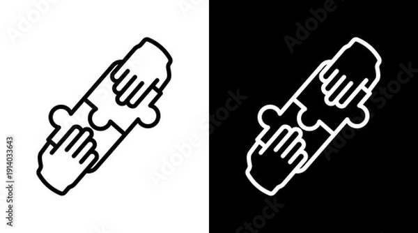 Obraz Partnership White Icon Set Vector 