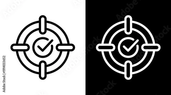 Obraz Goal White Icon Set Vector 