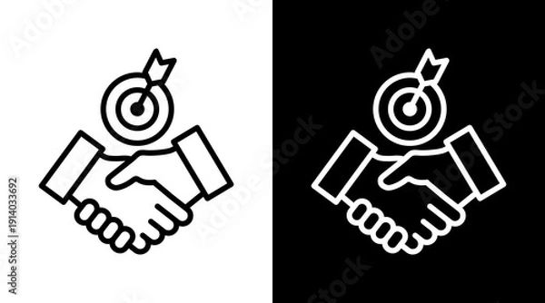 Obraz Deal White Icon Set Vector 