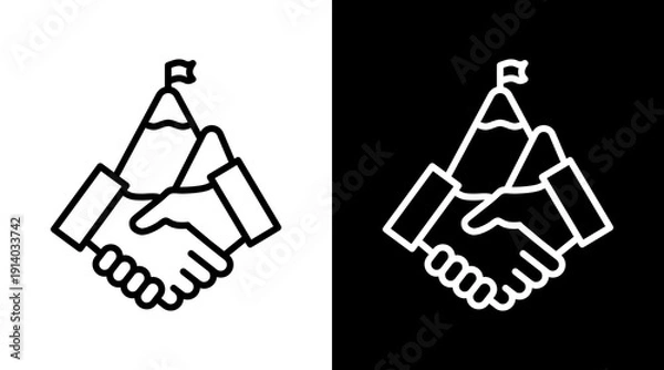 Obraz Success White Icon Set Vector 