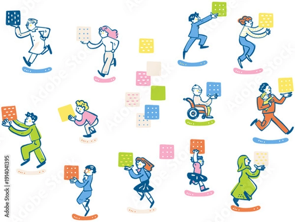 Obraz 自立した個がそれぞれのスキルやヒストリーを積み木のように携え、社会の中で自由に接続・補完し合いながら活躍する新しい働き方（パーソナル・リビルドシリーズ）