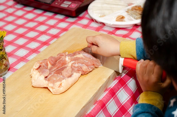 Obraz 料理をする子供