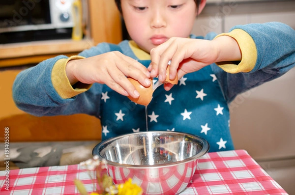 Obraz 料理をする子供