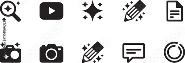 Obraz Minimalist icon set for creative and productivity tools