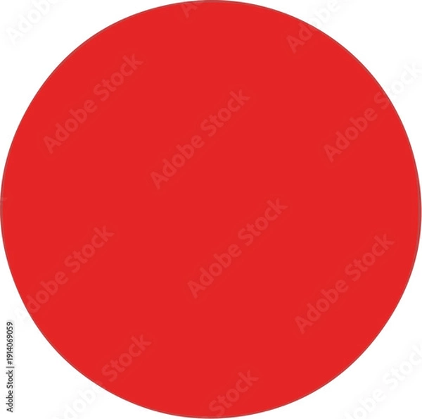 Obraz A solid, vibrant red circle on a stark white background