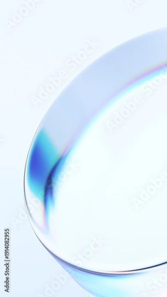 Obraz Abstract clean glass shape, vertical 3d render