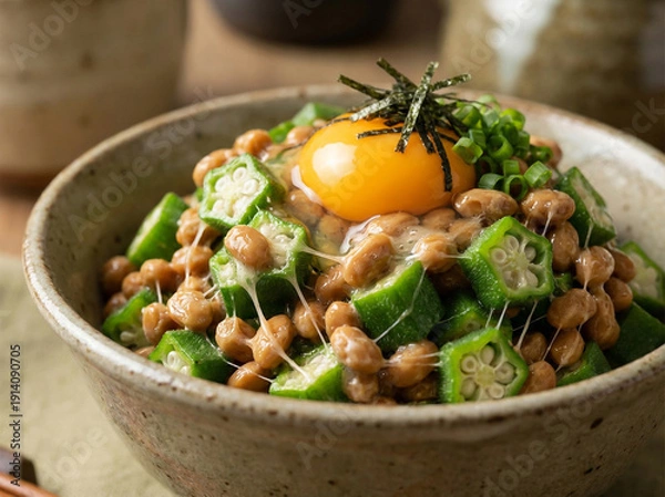 Obraz オクラ納豆